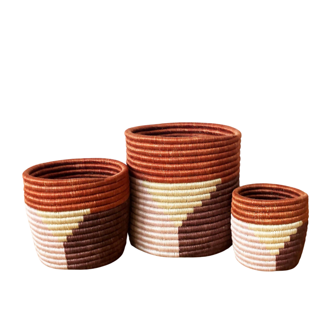 Gishamvu Handmade woven planter baskets