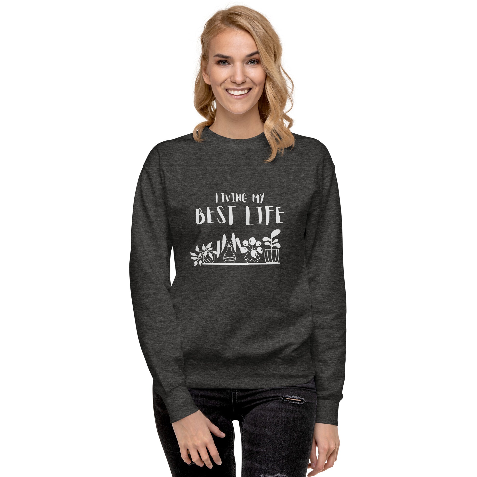 Charcoal Heater Grey Plant Sweatshirt