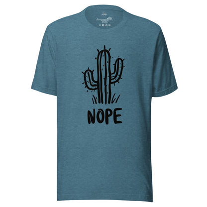 Nope Cactus Shirt in Heather Blue
