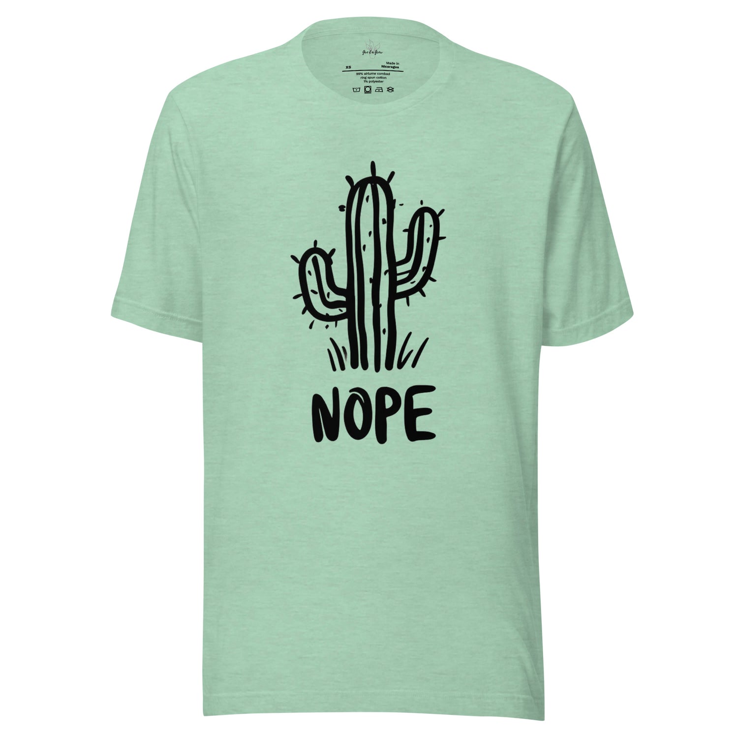 Nope Cactus Shirt in Heather Green 