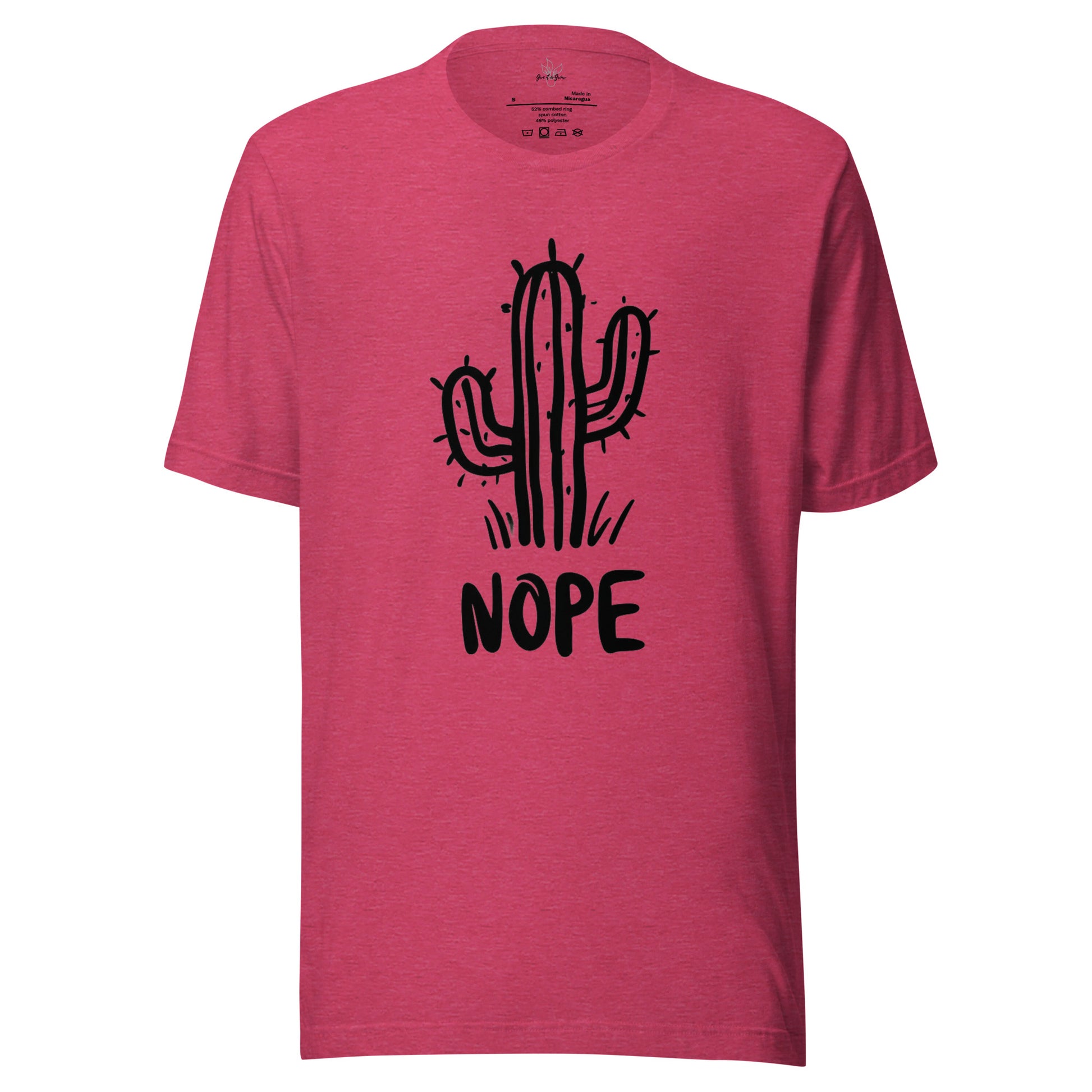 Nope Cactus Shirt in Heather Pink